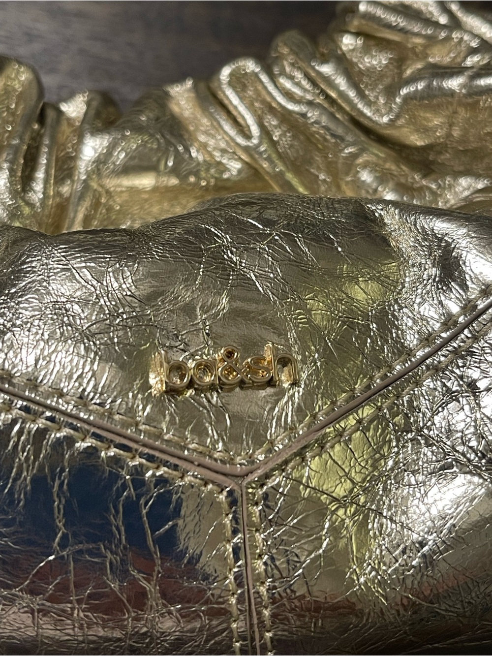 ba&sh Metallic Gold Mini Shoulder Bag - Picture 3 of 12